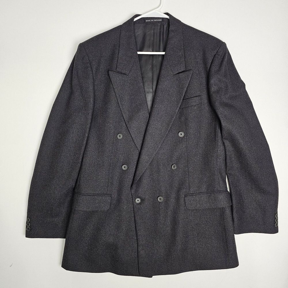 Alexandre of‎ England Double-Breasted Suit Jacket - Made in England - Dark Gray
